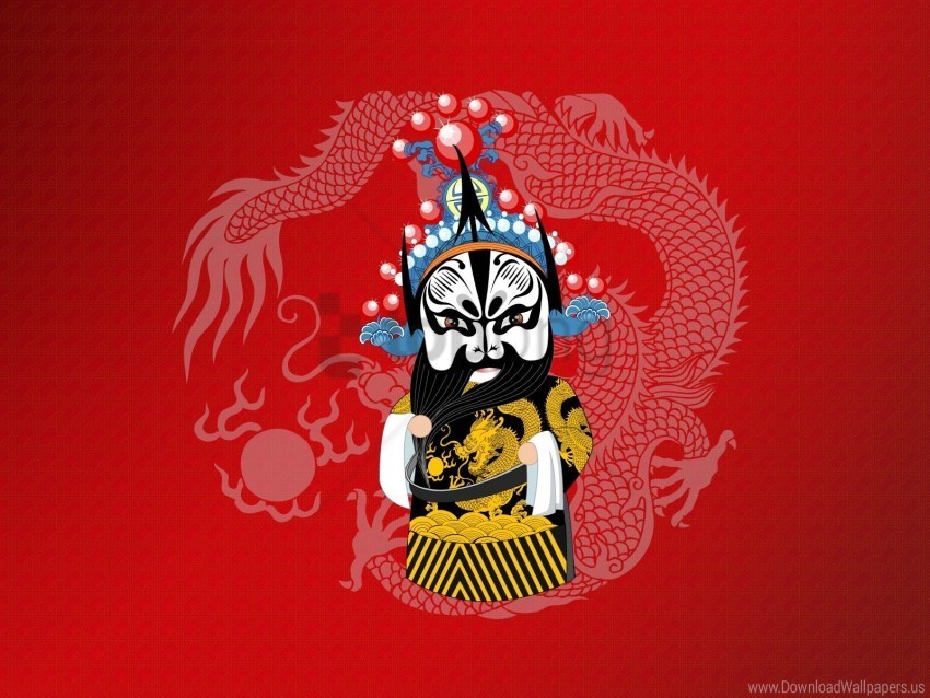 beijing opera costume dance dragon wallpaper ClearCut Background PNG Isolated Item