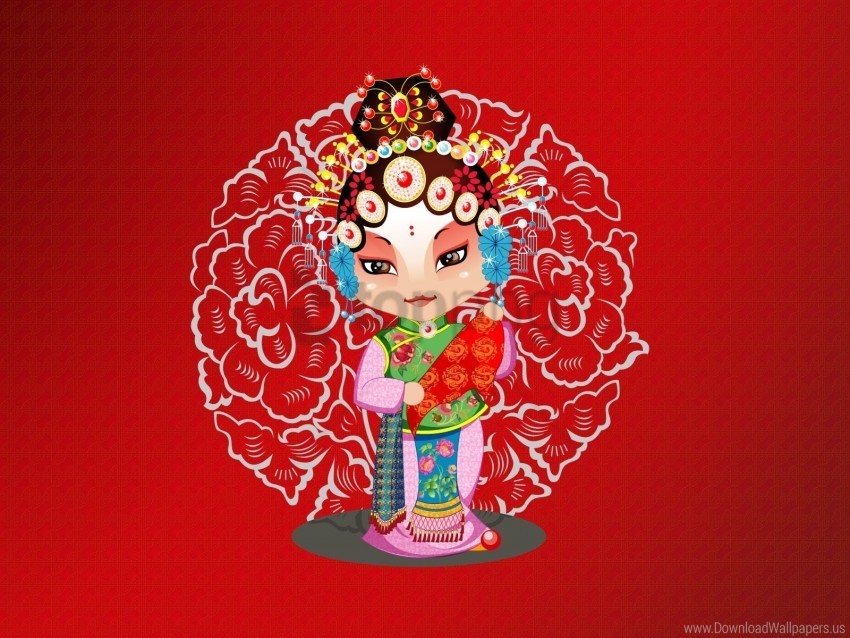 Beijing Opera Costume Designs Girl Wallpaper Clear PNG