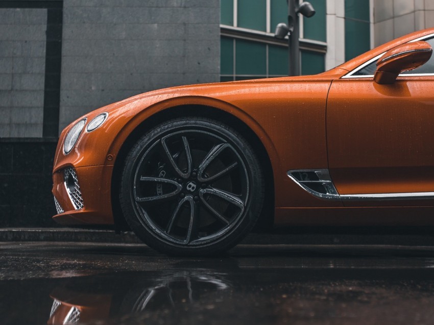 bentley continental gt bentley car orange side view wheel PNG images with transparent canvas assortment