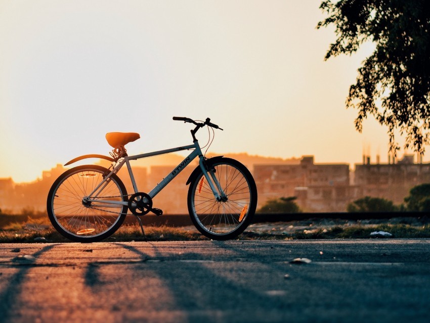 bike sunset horizon sky PNG images for banners 4k wallpaper