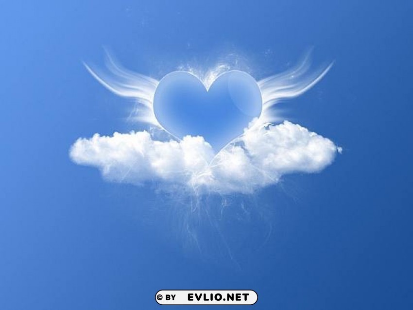 blue heart in sky Isolated Element in HighResolution Transparent PNG