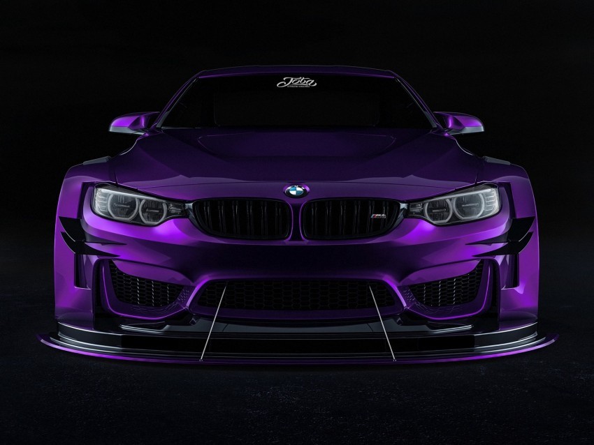 bmw car sportscar purple front view Isolated Graphic on HighQuality Transparent PNG
