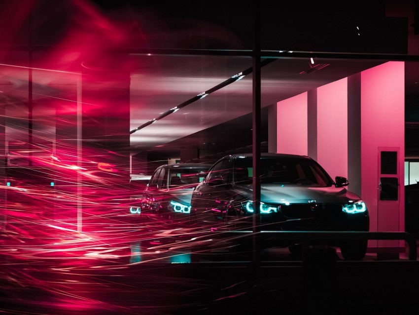 bmw cars long exposure light lines HighQuality Transparent PNG Isolated Artwork