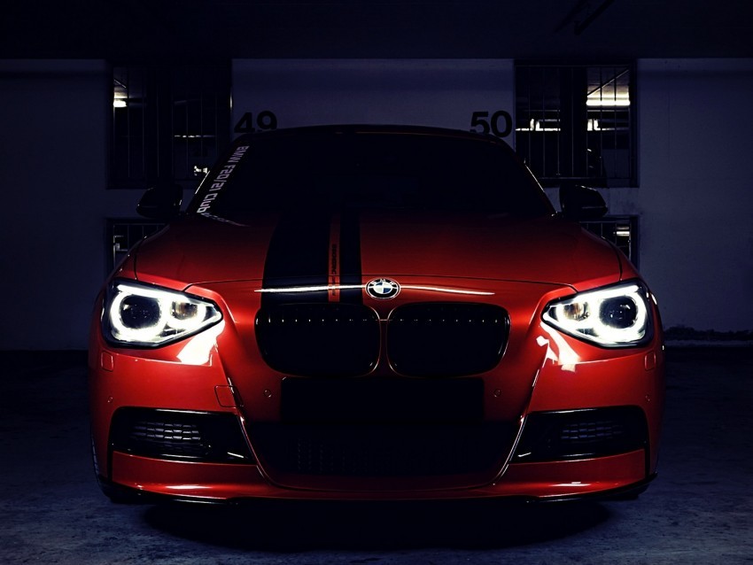 bmw m performance bmw red front view Isolated Design Element in PNG Format