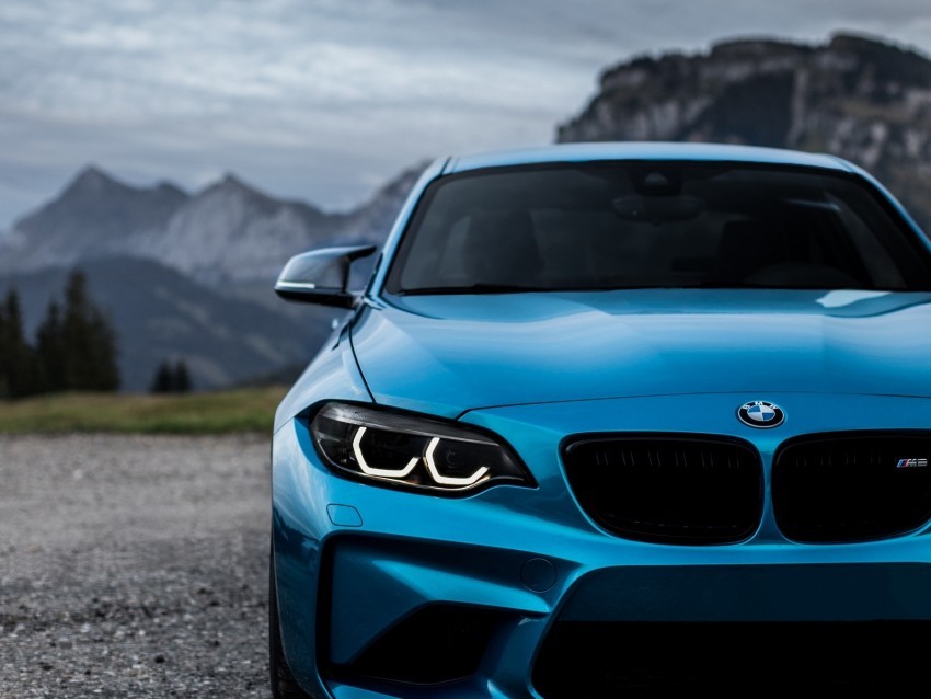 bmw m2 bmw front view blue headlights HighQuality Transparent PNG Element
