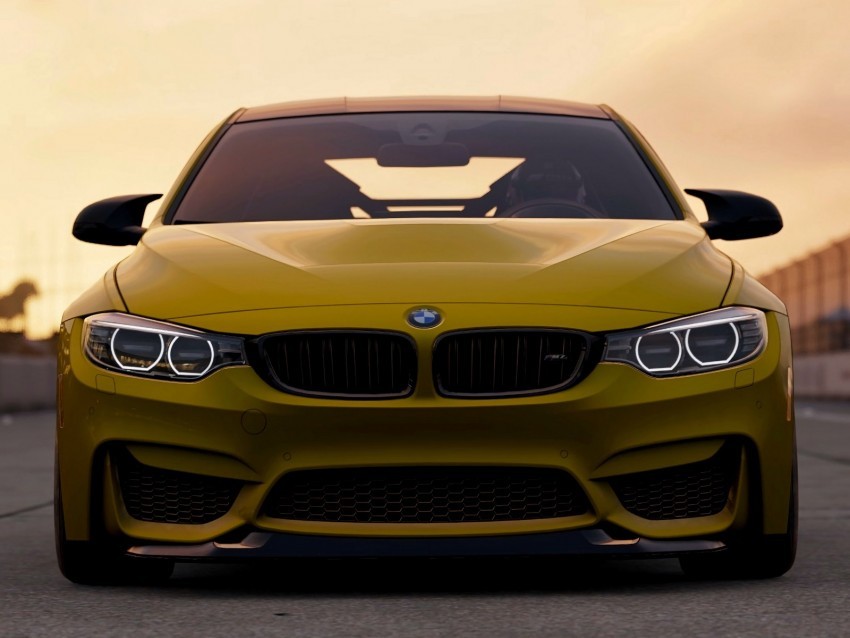 bmw m4 gts bmw m4 bmw front view yellow auto PNG for t-shirt designs