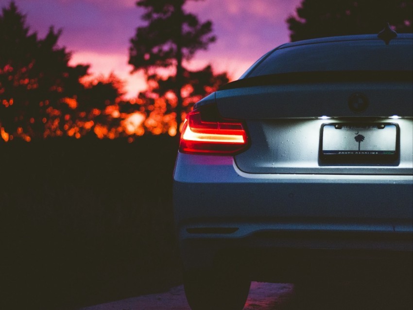 bmw rear view headlight sunset light Isolated Artwork in HighResolution PNG