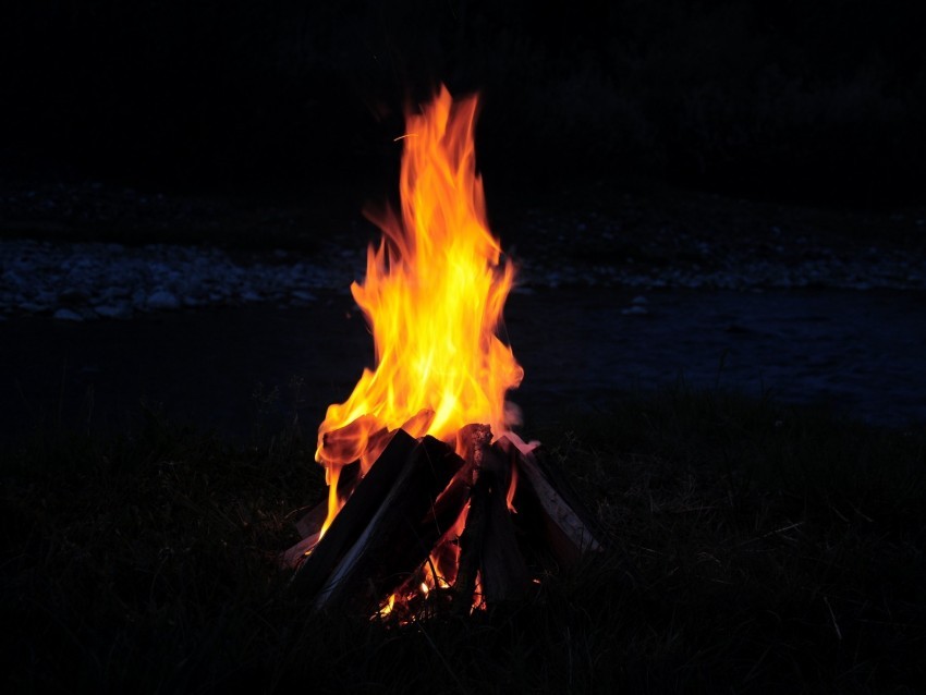 bonfire fire firewood camping night Isolated PNG Element with Clear Transparency