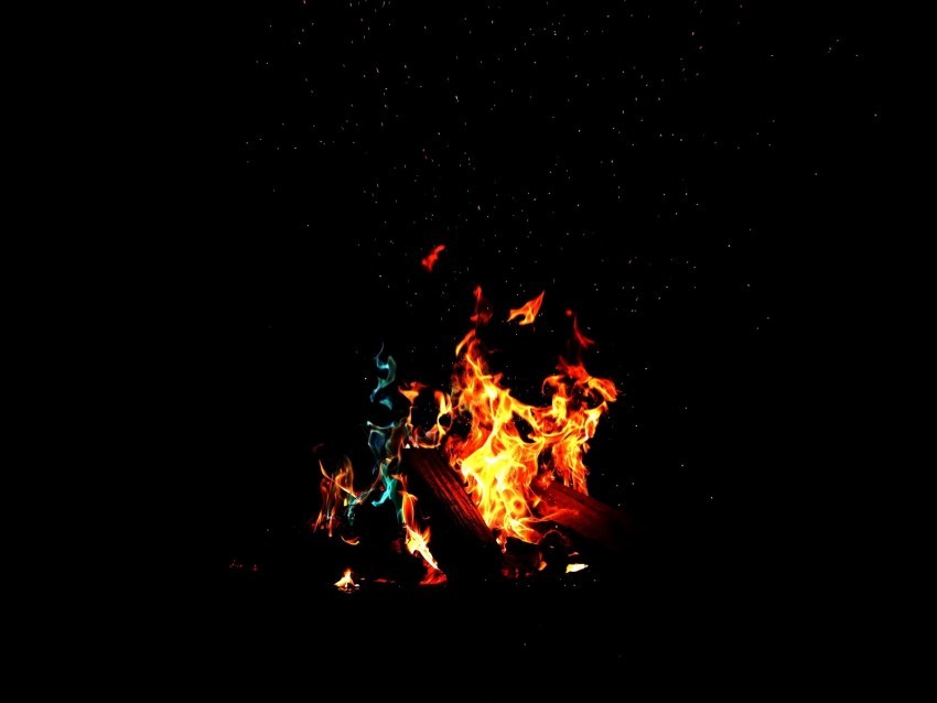 bonfire fire firewood sparks dark light camping Transparent PNG pictures archive