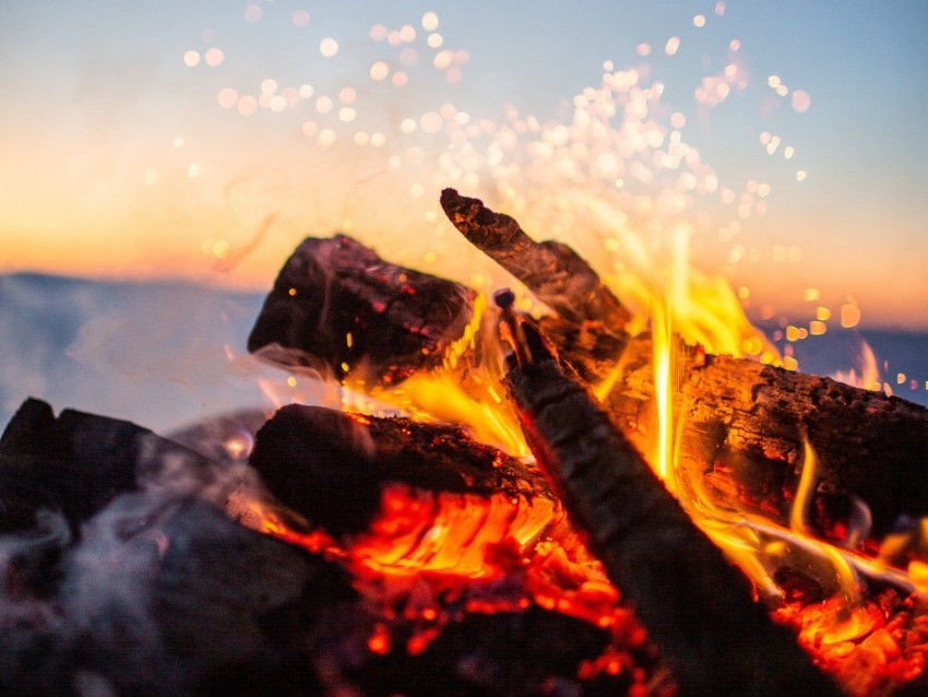 bonfire fire sparks firewood blur camping PNG transparent photos assortment