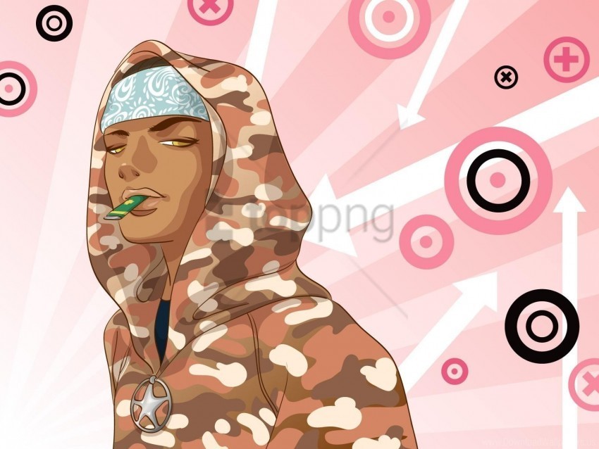 boy cigarette hood style wallpaper Transparent PNG Isolated Graphic Element