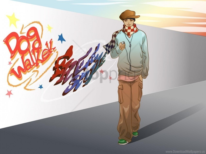 boy graffiti style urbania wall wallpaper Free PNG download