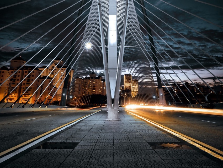 bridge architecture construction lights city night PNG transparent stock images 4k wallpaper