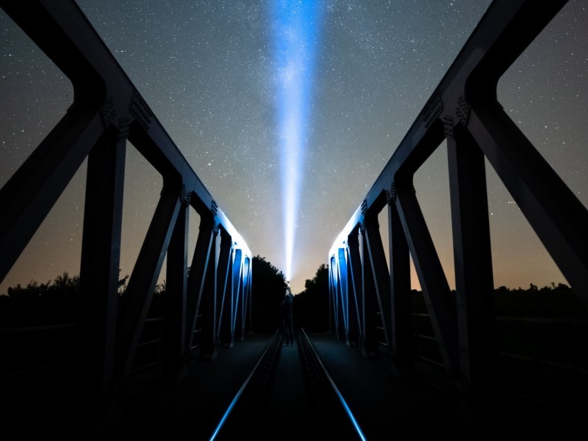 bridge beam light night dark flashlight Transparent Background Isolation in PNG Image