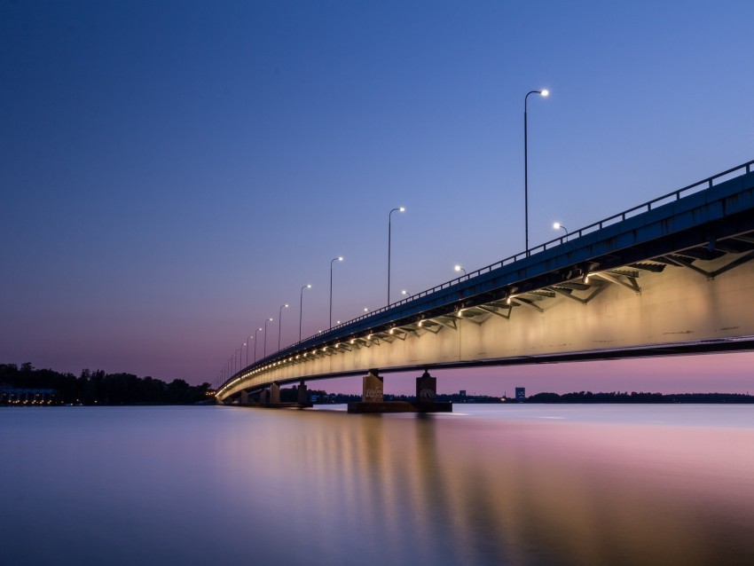 bridge night backlight helsinki finland ClearCut Background PNG Isolated Element 4k wallpaper