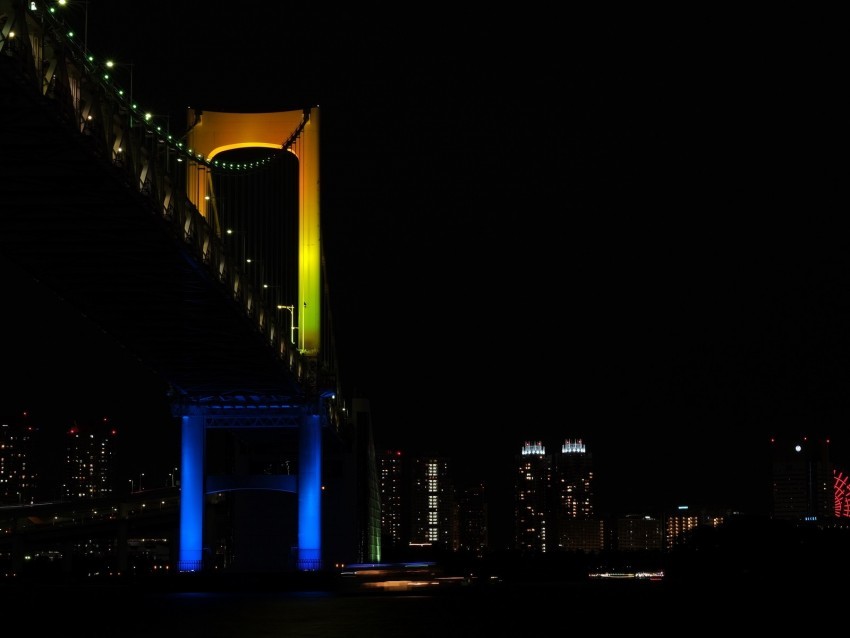 bridge night city backlight tokyo japan PNG files with transparent backdrop complete bundle