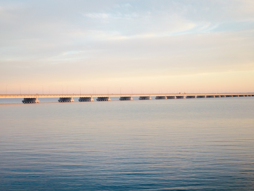 bridge sea water sky horizon Isolated Graphic Element in HighResolution PNG