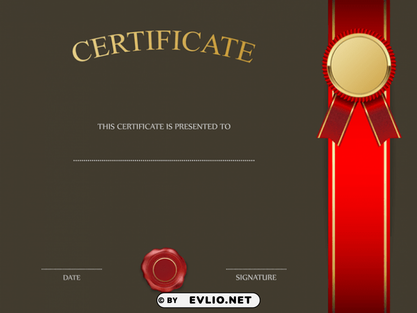 brown certificate template PNG images with high-quality resolution