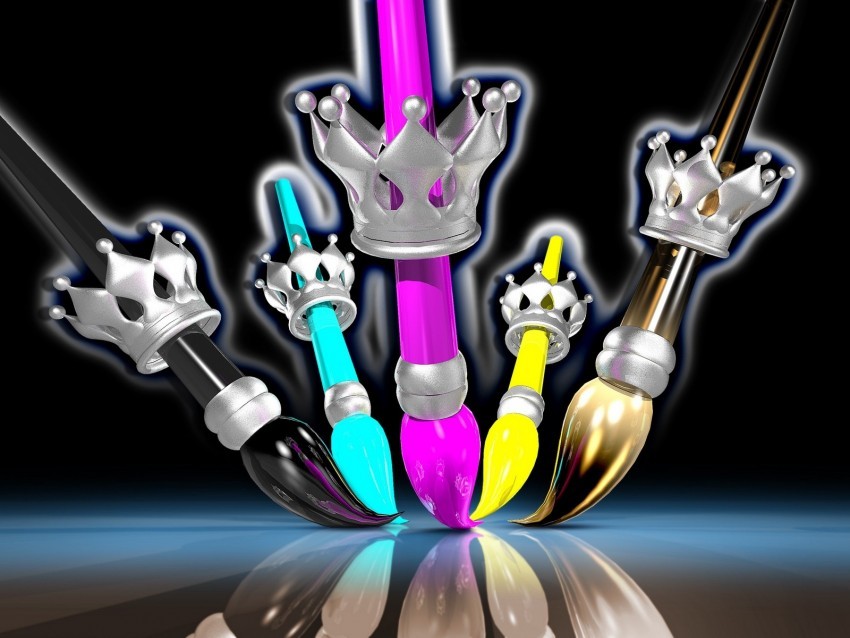 brushes crowns paint multicolored High-resolution transparent PNG images variety
