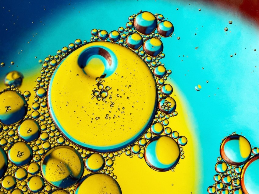 bubbles liquid oil macro Isolated Element with Transparent PNG Background
