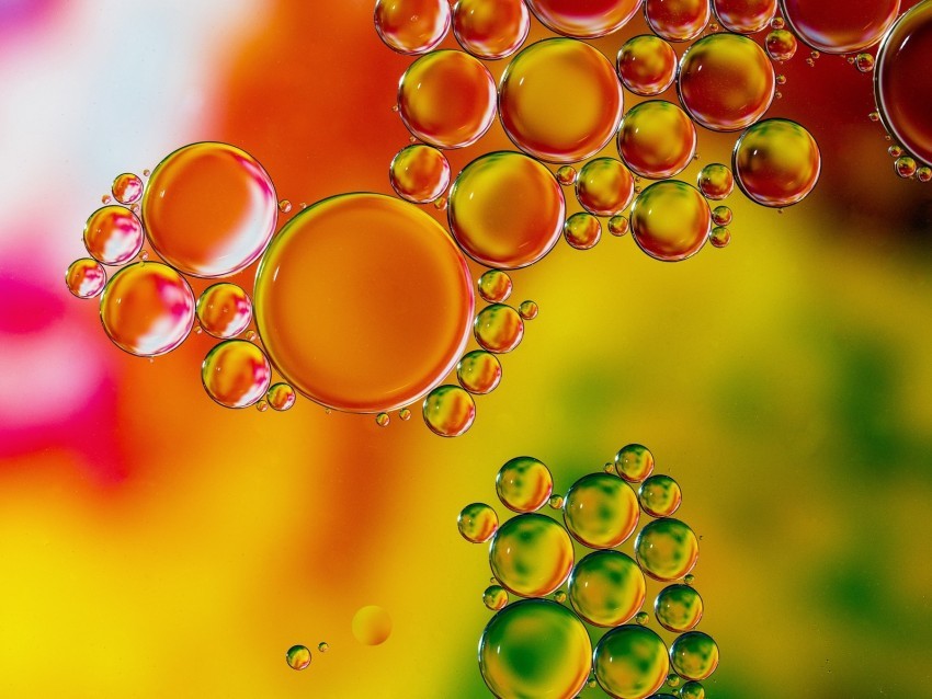 bubbles liquid colorful macro PNG with Clear Isolation on Transparent Background