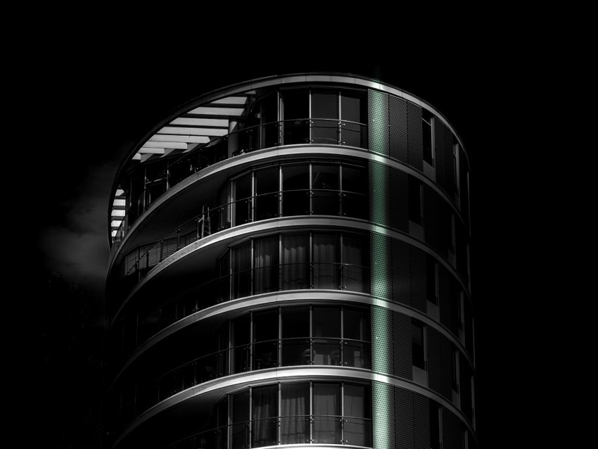 building architecture dark minimalism PNG with isolated background 4k wallpaper