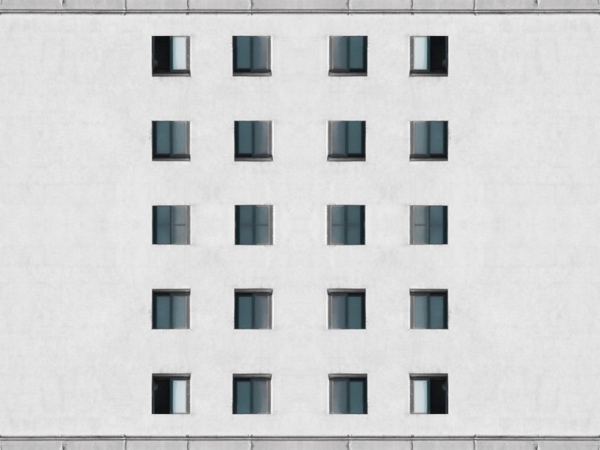 building facade architecture windows wall white Isolated Object in Transparent PNG Format