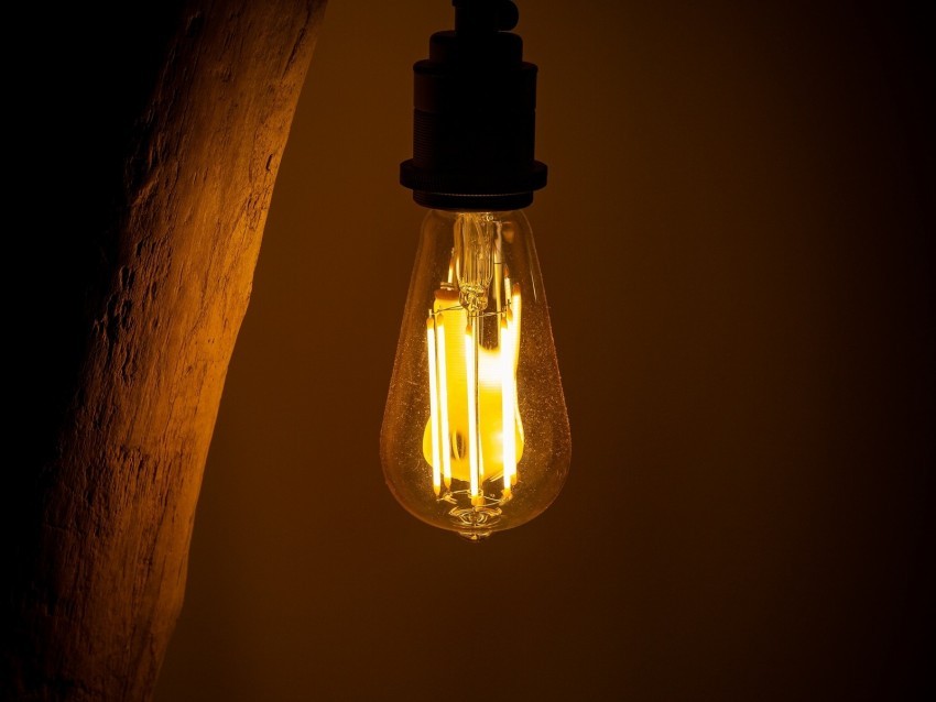 bulb lighting lamp dark electricity Isolated Element on Transparent PNG