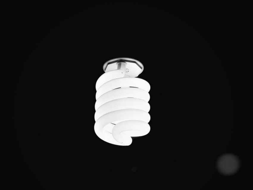bulb spiral bw lighting electricity Transparent background PNG images comprehensive collection