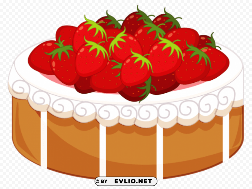 cake with strawberries Free PNG images with transparent background