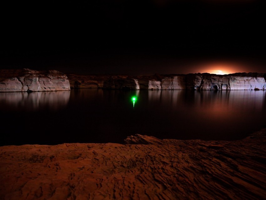 canyon lake light reflection night PNG Image Isolated on Clear Backdrop