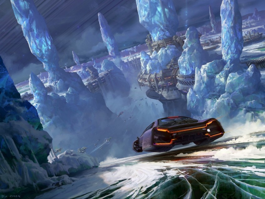 car glaciers sci-fi speed Isolated Object in HighQuality Transparent PNG