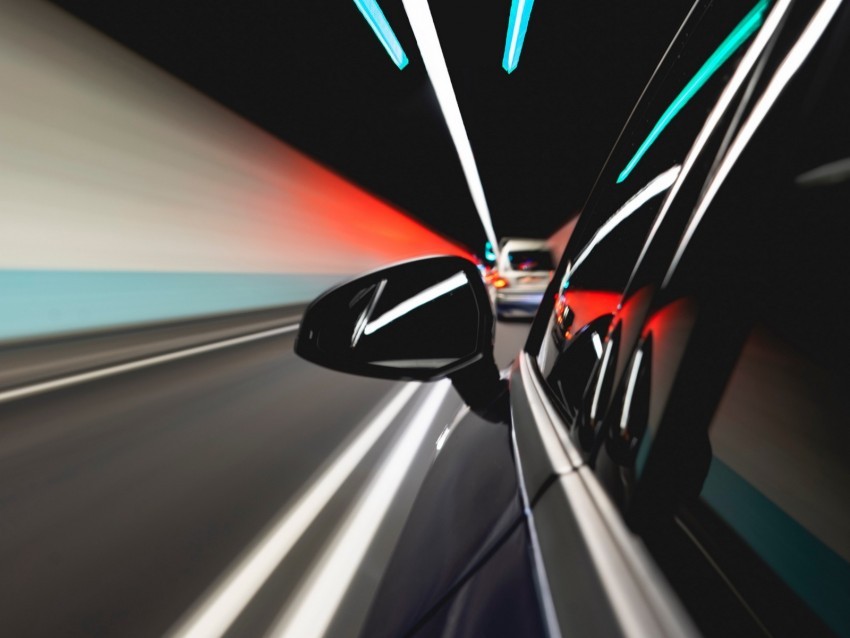 car mirror dark movement speed lights PNG artwork with transparency