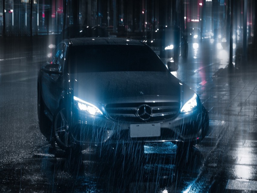 car night rain light street PNG files with clear background bulk download