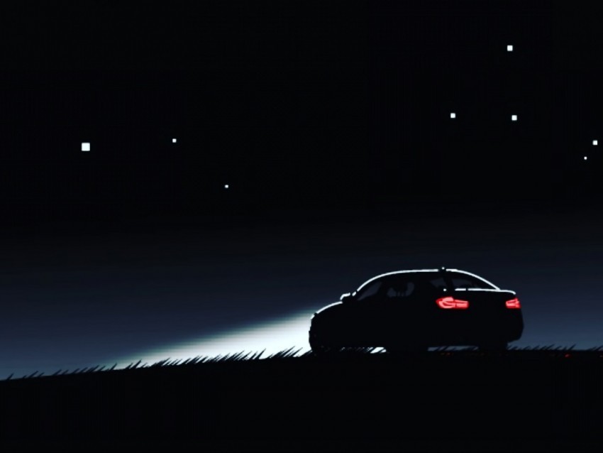 car silhouette art night lights sky PNG Image with Isolated Icon 4k wallpaper