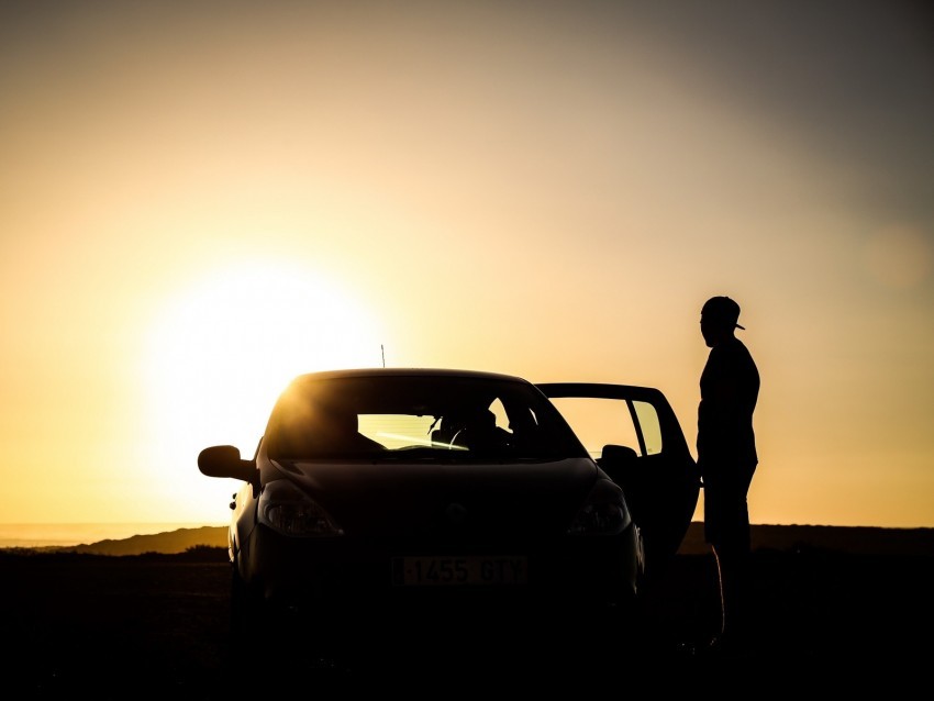 car silhouette dark twilight door open PNG images with transparent canvas variety 4k wallpaper