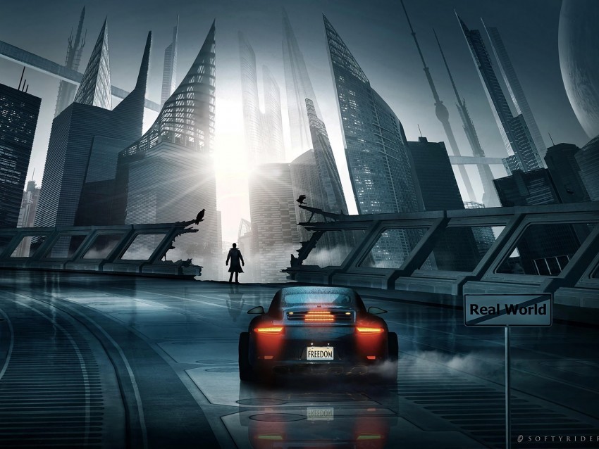 car sports car silhouette city cyberpunk futurism Transparent PNG images bundle
