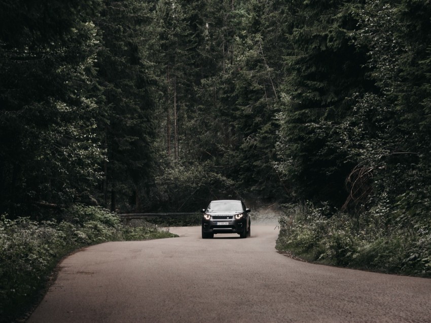 car suv forest road mountains Isolated Subject on Clear Background PNG