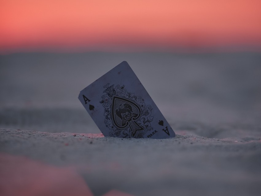 card ace sand sunset closeup PNG images with high transparency