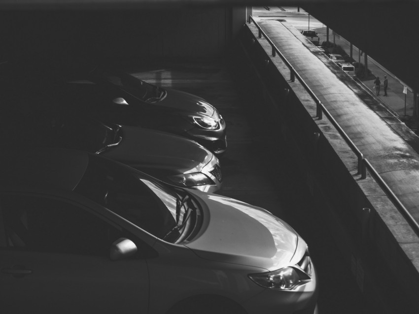 cars bw dark parking monochrome Transparent PNG images bundle