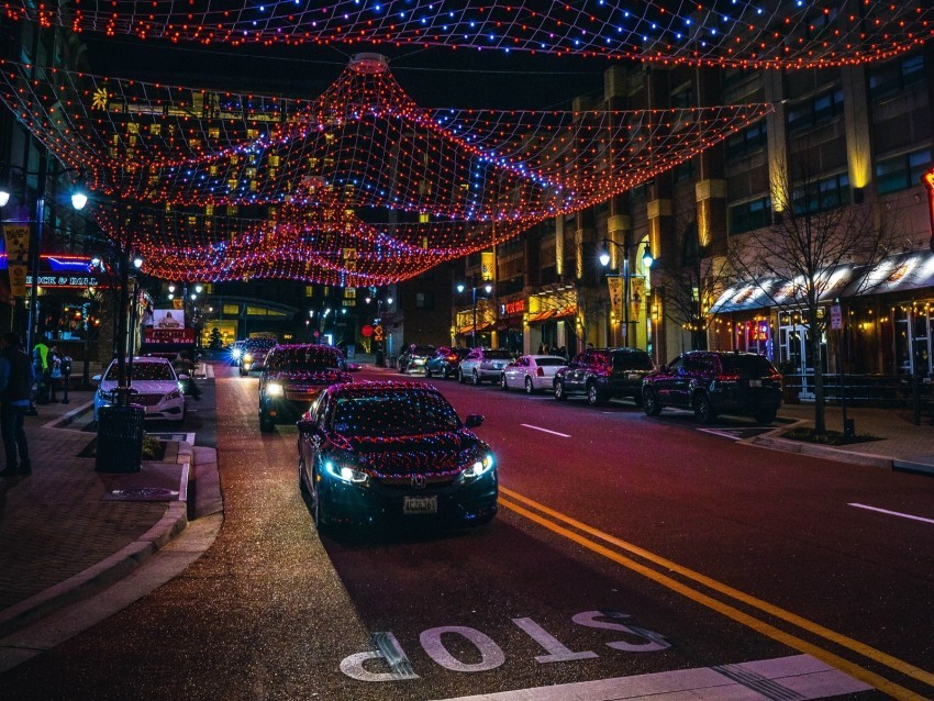 cars night city illumination street PNG images with clear alpha layer