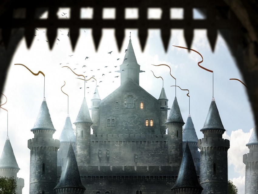 castle fortress art medieval architecture Transparent Cutout PNG Graphic Isolation