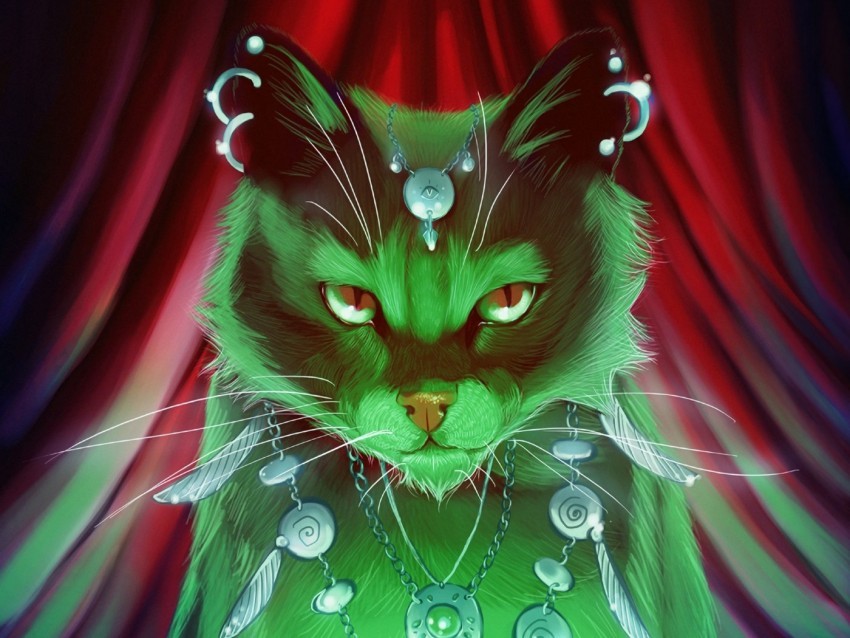 cat magic art shaman PNG high resolution free