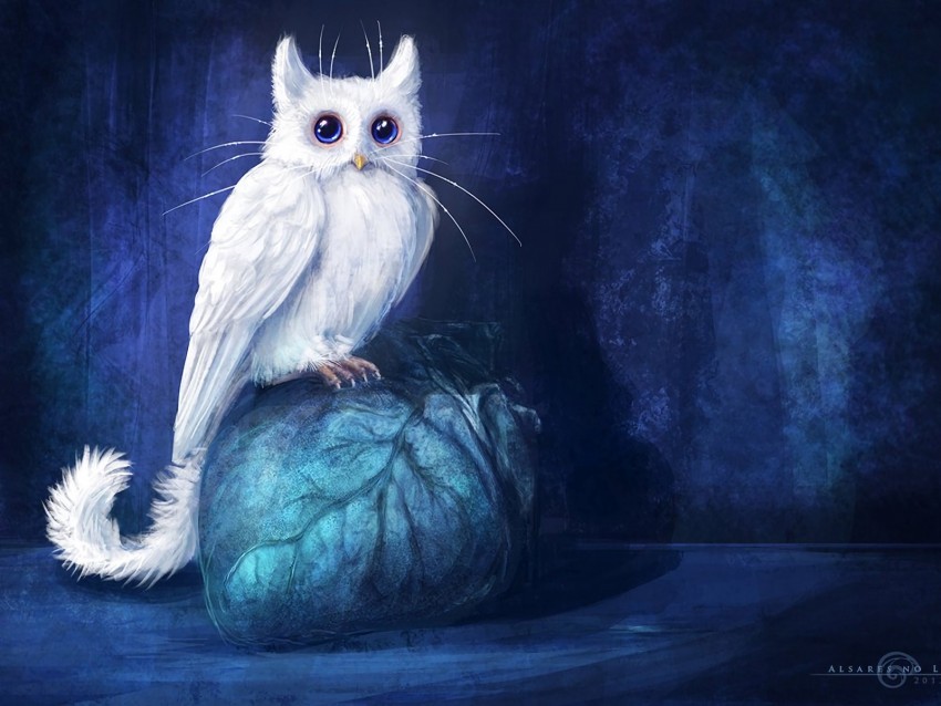 cat owl art fantasy PNG Graphic with Isolated Clarity