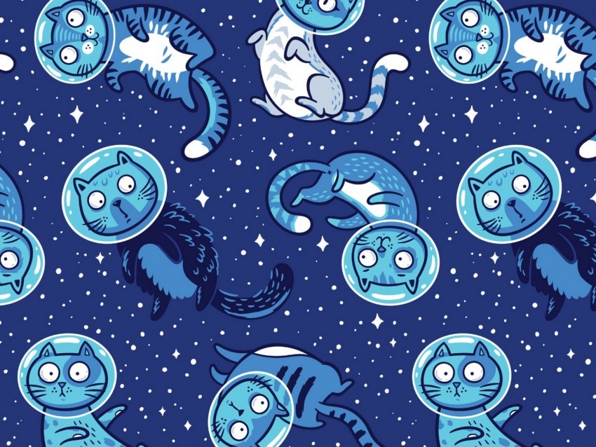 cats astronauts space suit pattern PNG files with no backdrop pack