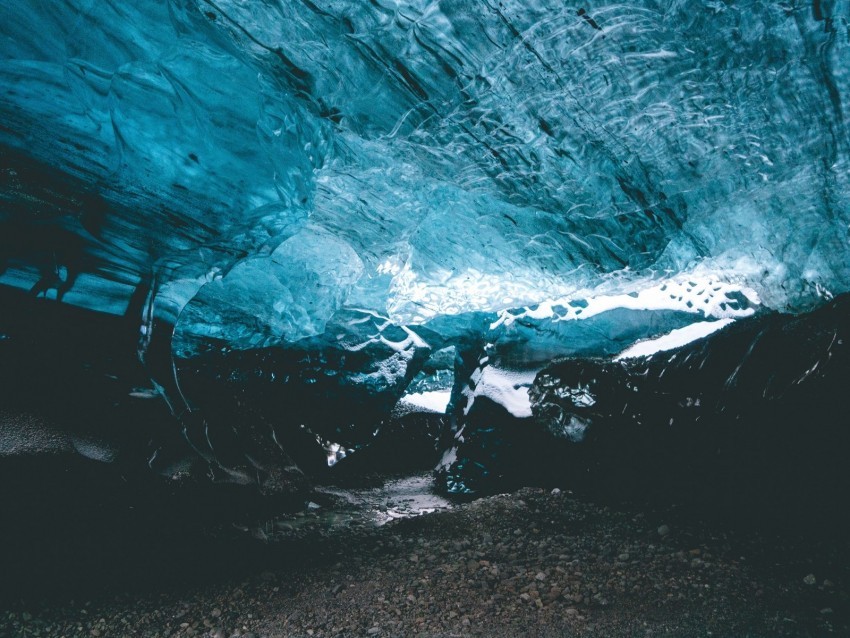 cave ice iceland icy PNG with transparent overlay 4k wallpaper