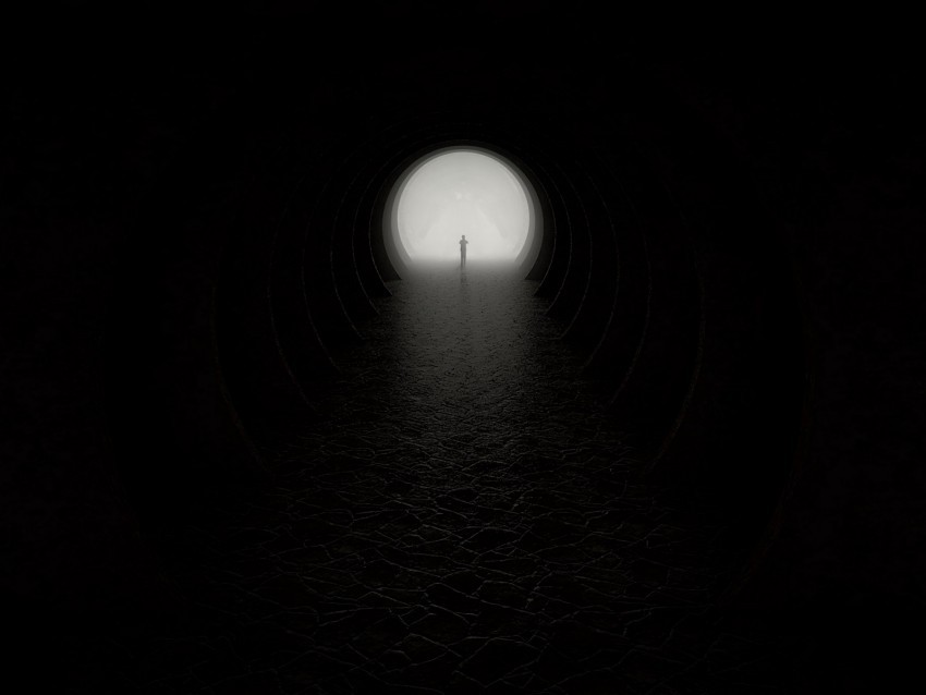 cave silhouette darkness circle exit Isolated Element in Clear Transparent PNG