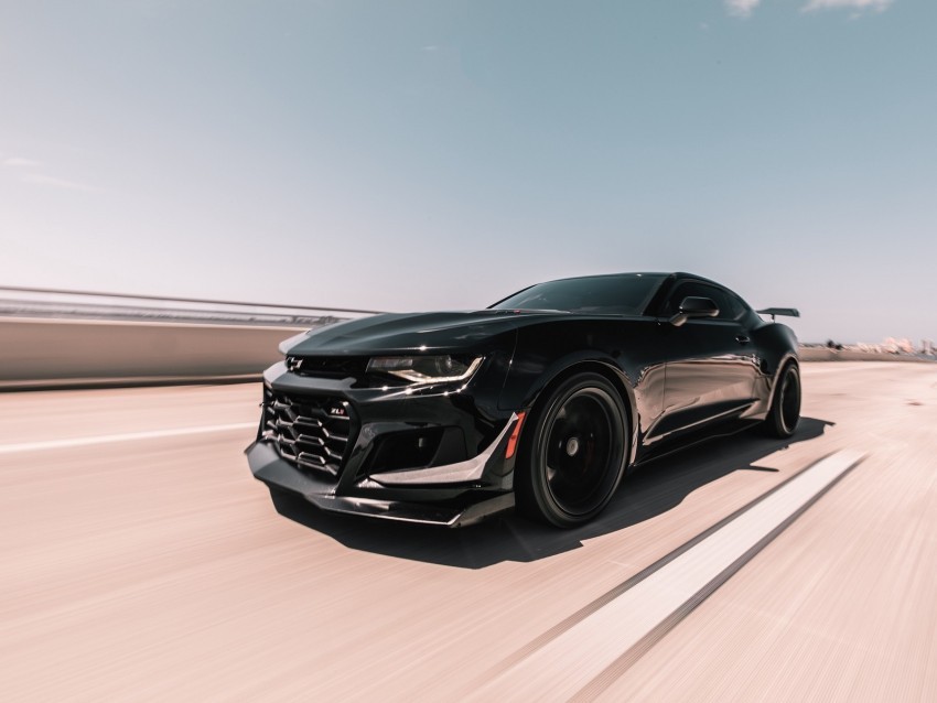 chevrolet zl1 chevrolet car sports coupe black speed PNG with Clear Isolation on Transparent Background 4k wallpaper