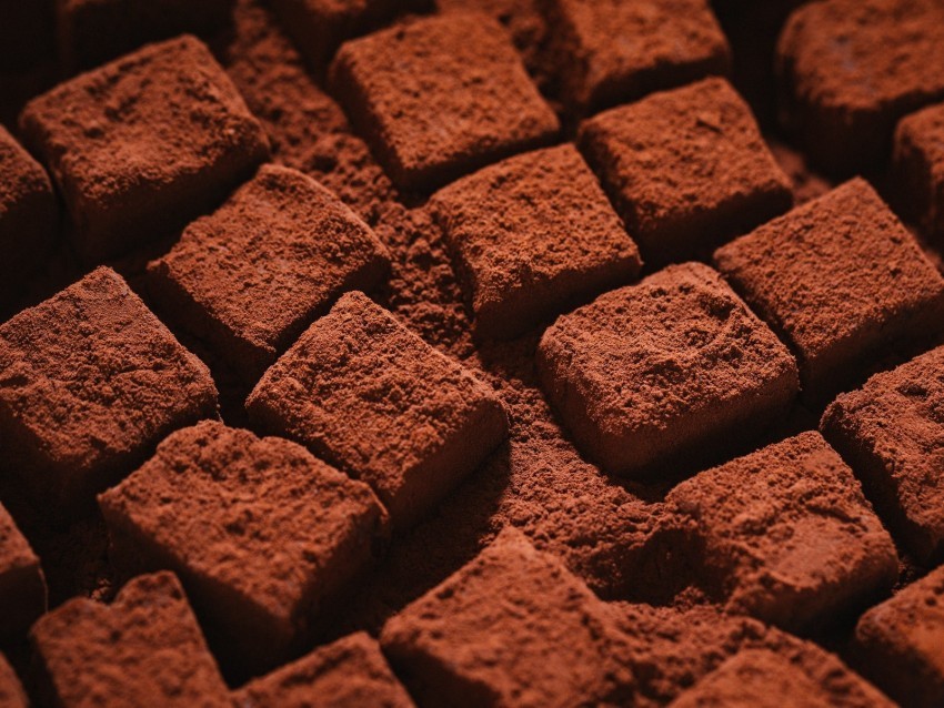 chocolate cubes dessert powder macro PNG download free
