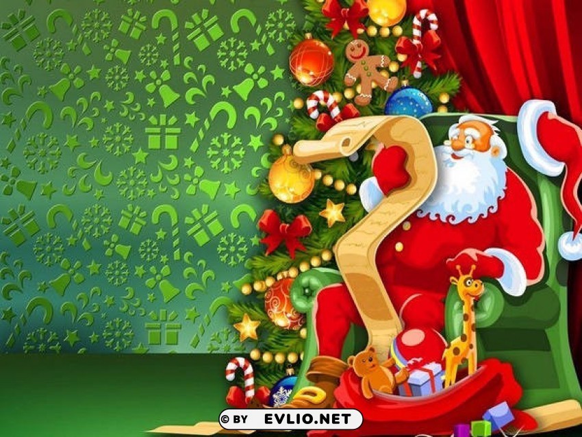 christmas greenwith santa Free download PNG with alpha channel